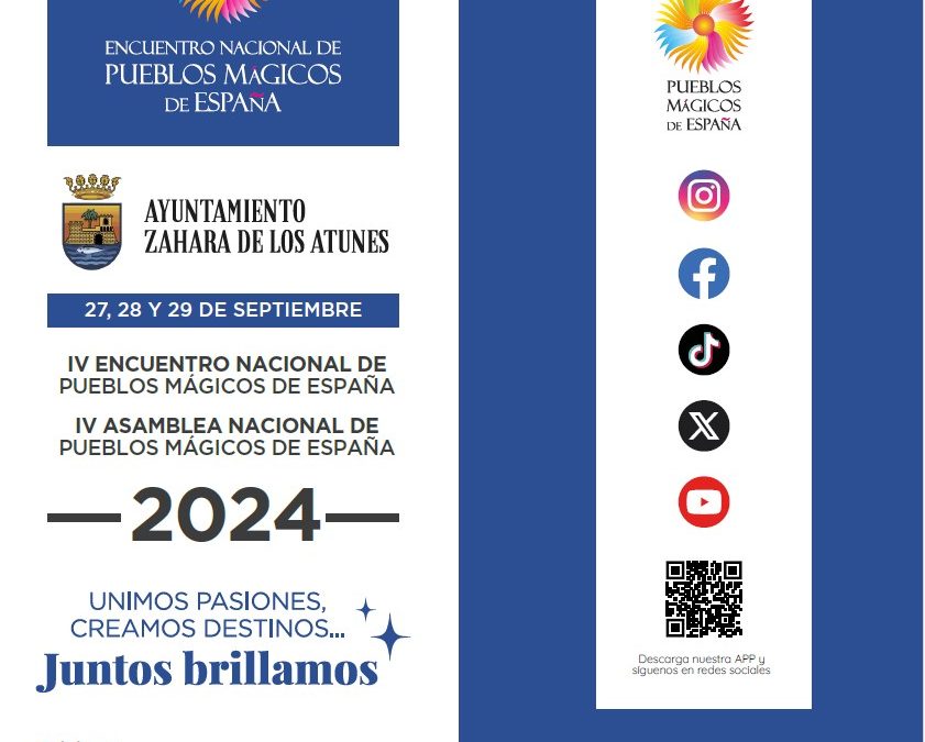 Zahara de los Atunes acoge el IV Encuentro Nacional Emprende en Pueblos Mágicos de España del 27 al 29 de septiembre de 2024