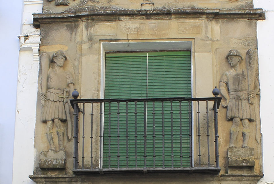 Detalle del balcón de la Casa del Juzgado de Arjonilla (Jaén)