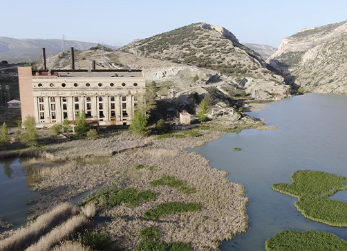 Antigua central térmica y pantano de Aliaga, Teruel