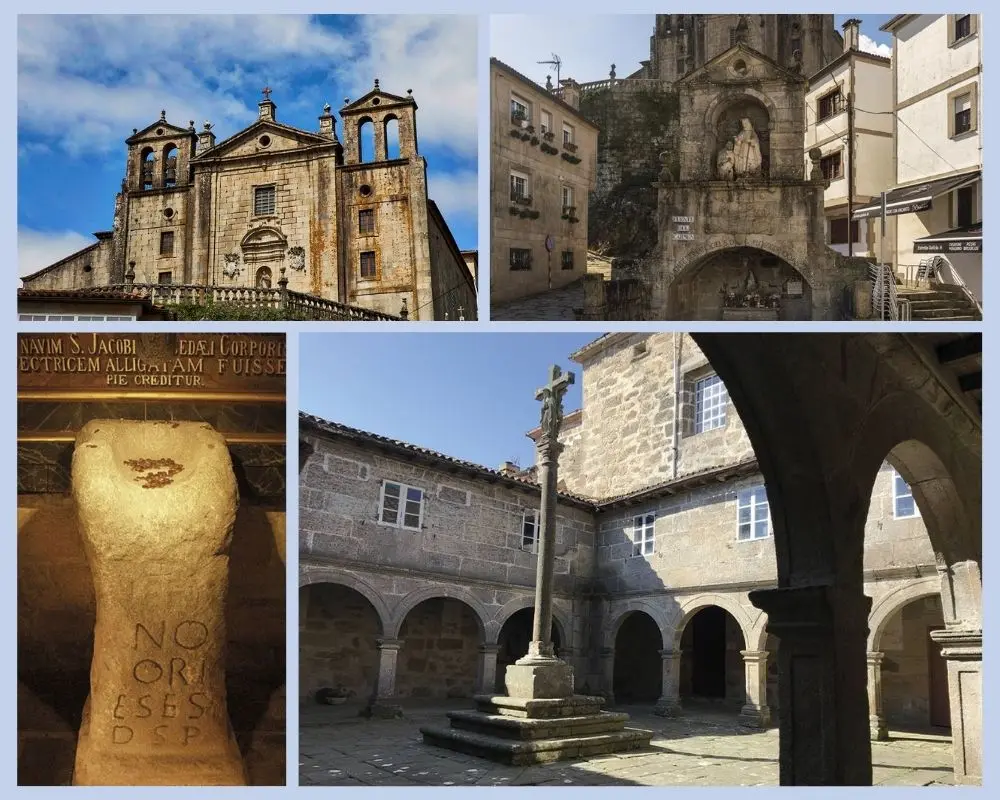 Padrón sede del Sexto Encuentro Nacional de Pueblos Mágicos de España (1) Collage del Ecosistema Mágico de España con el Santiaguiño do Monte, las ruinas de santa Mariña de Dozo en Cambados y el pueblo de Combarro