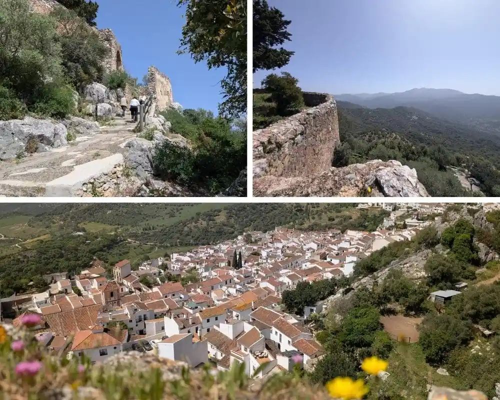 Subida al Castillo de Gaucín Collage de fotos de Gaucín: subida al Castillo del Águila y vistas panorámicas desde el mirador
